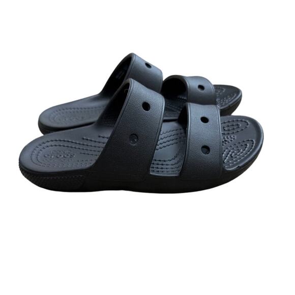 CROCS Classic Double Strap Slide Sandals Black Little Kids Size 1 New - Picture 2 of 6